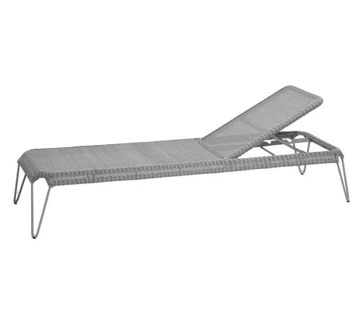 Gartenliege Cane-line �Breeze� Sonnenliege Rattan Korbliege hellgrau, stapelbar